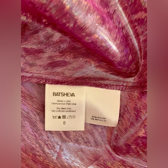 Batsheva May Dress in Pink Holographic Lamé - Picture 4 of 5